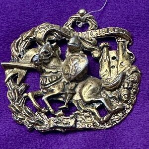 Mid century Sir Lancelot on horseback large pendant